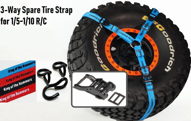 For 1/5 1/10 RC 3 Way Spare Tire Tie Down Strap Safety Belt Traxxas Axial 90050 