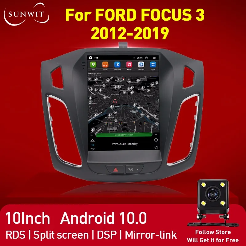 Автомобильная стереосистема с экраном 9 7 дюйма Тесла для Ford Focus MK3 2012-2019