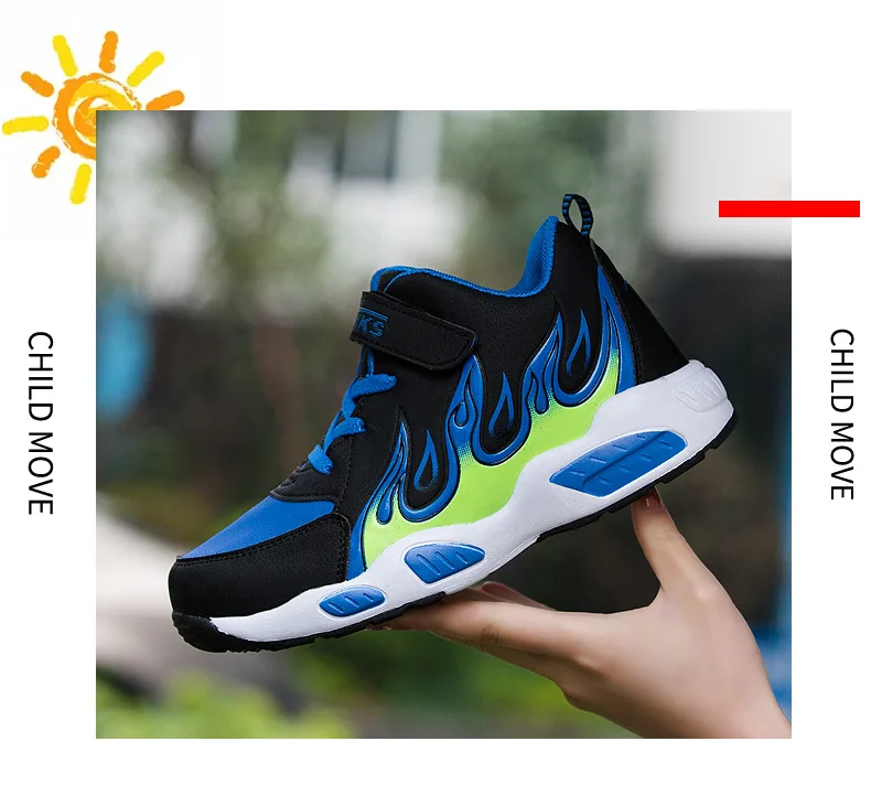 Детские спортивные shoes2018 стиль из сохраняющие максимальное количество тепла ботинки противоскользящая и износостойкая детская обувь с Баскетбол обувь