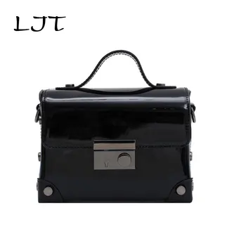 

Luxury Hand Bags for Women 2020 Spring Patent Leather Small Box Bag Female Vintage Rivet Lock Shoulder Messenger bag Retro Tote