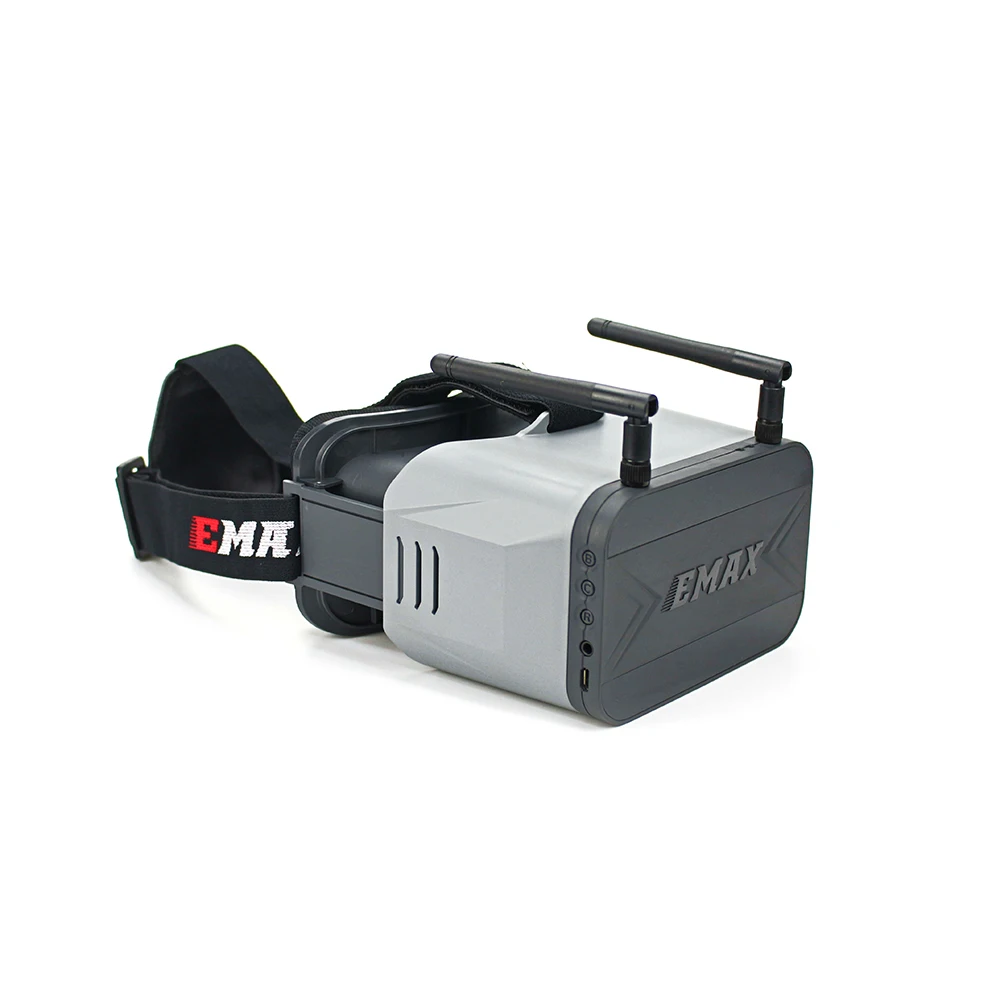 แว่นตา FPV โดรน 5.8G 4.3 นิ้ว เสาอากาศ 2 เสา สำหรับแข่งขัน