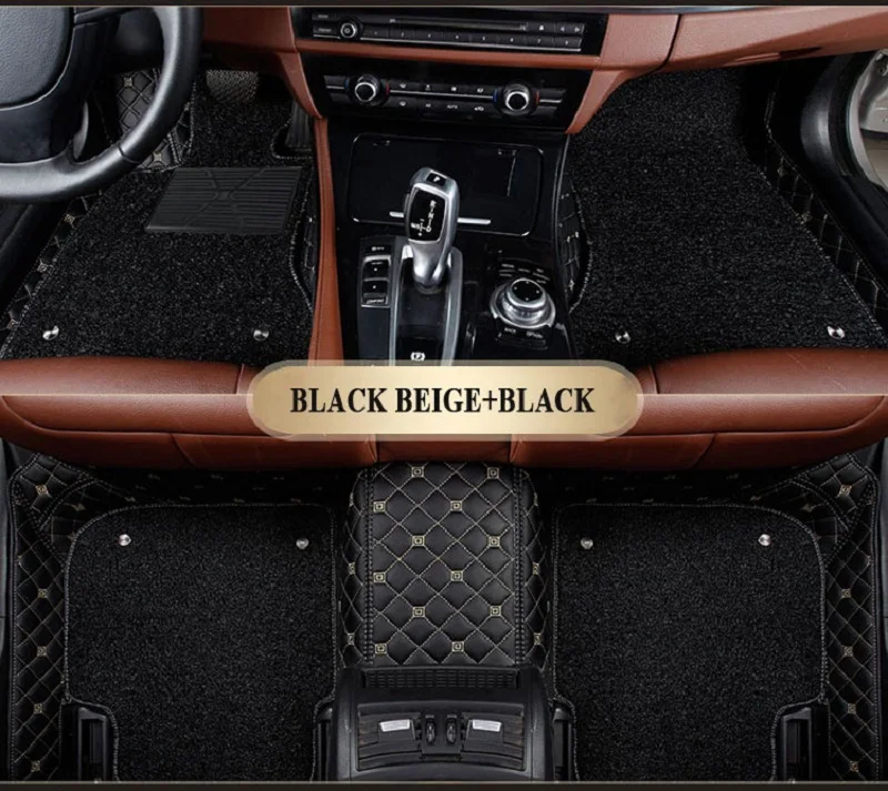 3D автомобильный напольный коврик на заказ для Volkswagen vw tiguan golf mk7 7 4 6 gti touareg passat b7, автомобильные аксессуары, напольный коврик, ковры - Название цвета: Luxury Black beige a