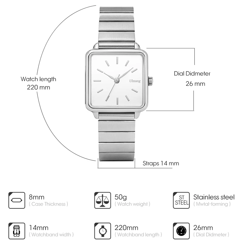 Simple Silver Women Watches Ulzzang Brand Exquisite Stainless Steel Ladies Wristwatches Fashion Minimalist Female Quartz Clock