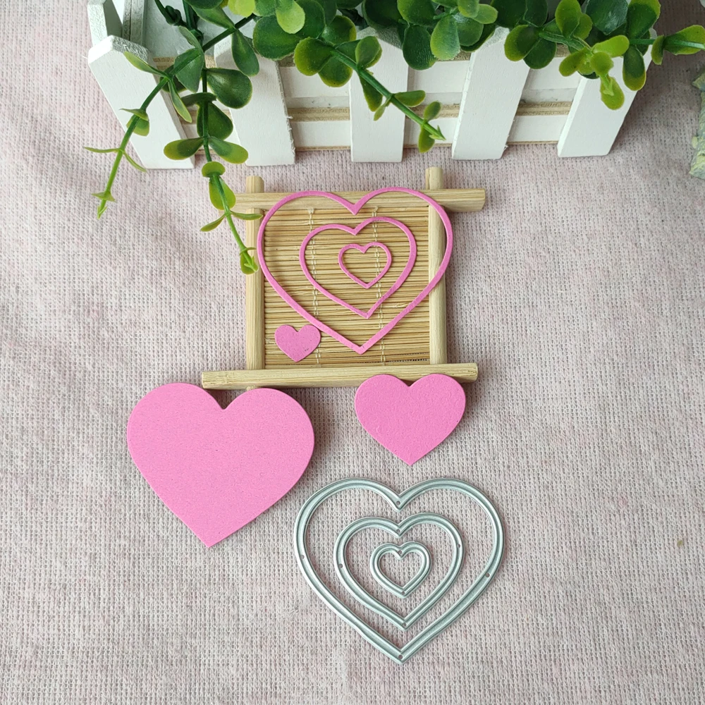 

New Three layer heart Metal Die Cuts Bow Cutting Die For DIY Scrapbooking Embossing Paper Cards Making Decorative Craft Supplies