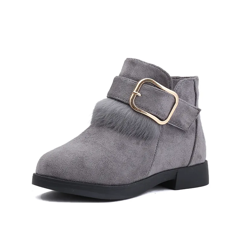 

Girls Snow Boots Winter Warm Shoes Childrens Booties Suede Waterproof Side Zipper Ankle Boots for Little Girl/Big Kid