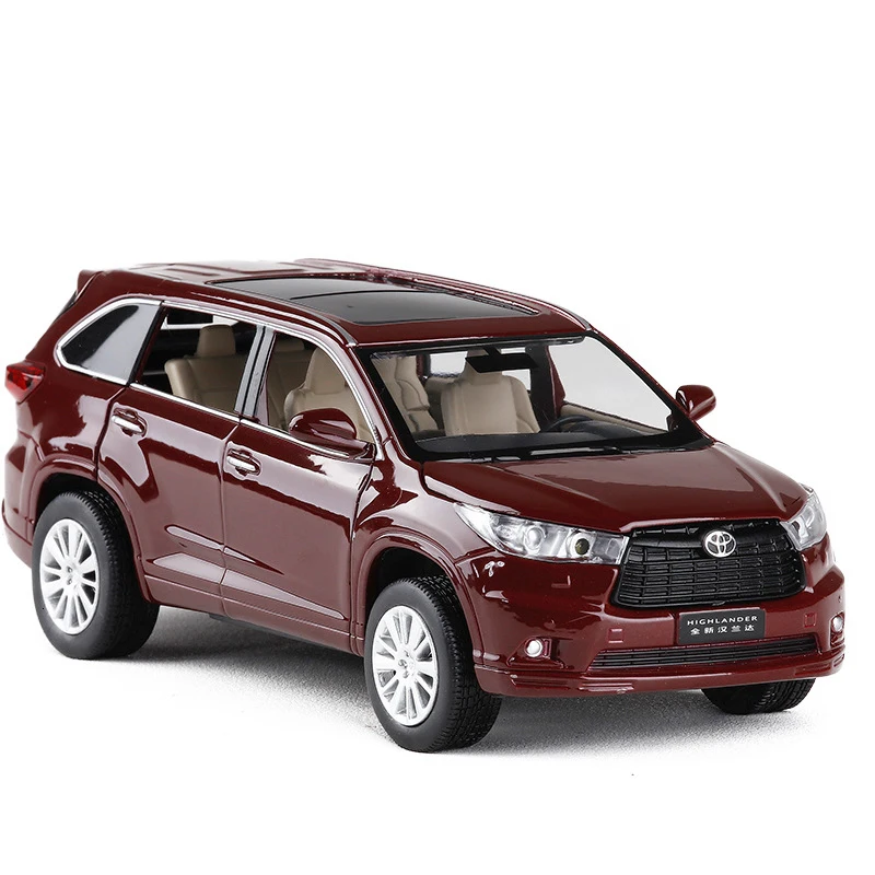 1:32 TOYOTA Highlander литья под давлением сплав модель автомобиля игрушка высокая имитация металла SUV модель 6 дверей может быть открыт подарок для детей Рождество