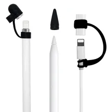 3 в 1 мягкий силиконовый чехол с защитой от потери лямки держатель крышки кабеля адаптера троса для Apple карандаш Аксессуары для мобильных телефонов