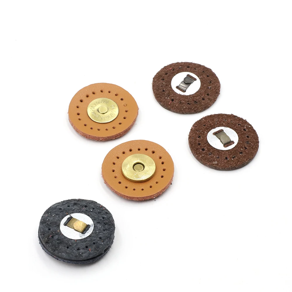 

5Sets/lot Bag Magic Buttons Genuine Leather Bag Round Buckle Handmade Wallet Card Pack Buckles for DIY Handbag Accessories