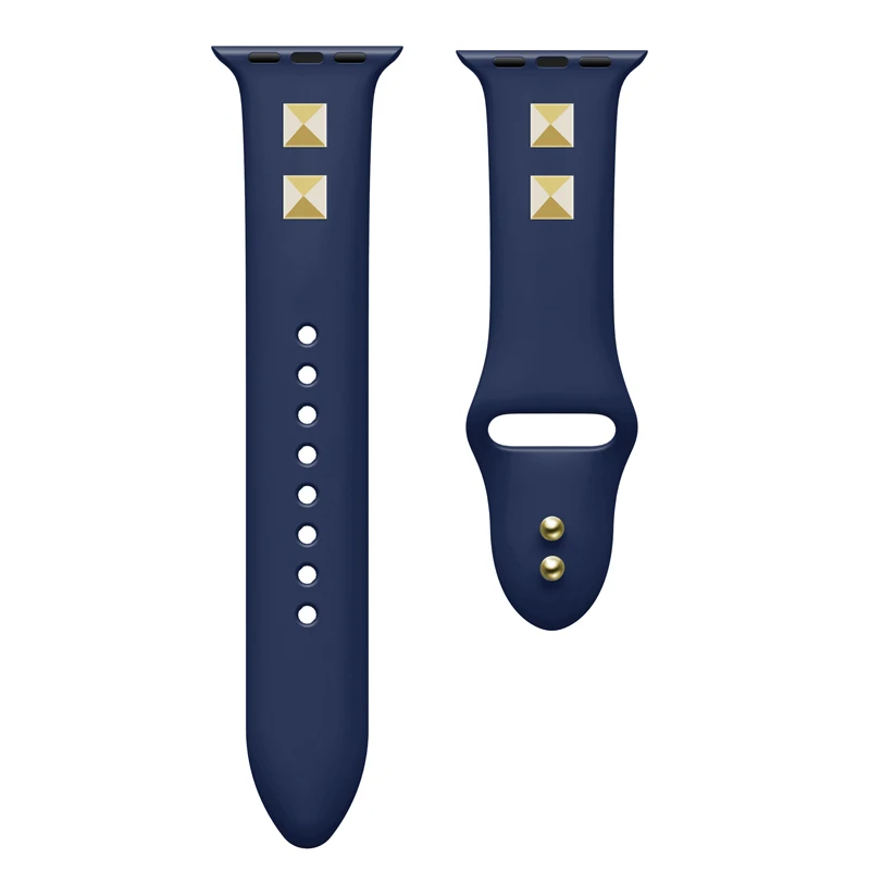 strap for apple watch series 4 3 2 1 band 38mm 42mm for iwatch silicone kids band punk rivet style 40 44mm