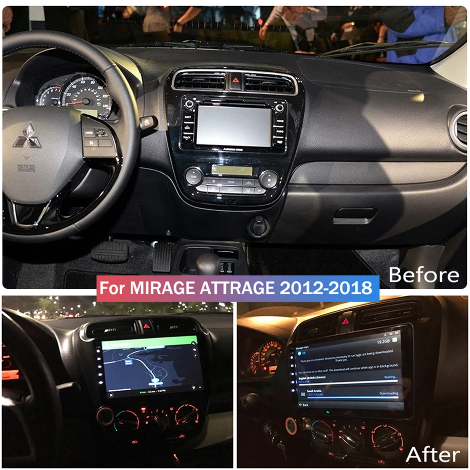 Для mirage attrage 2012- автомобильный Радио Мультимедиа Видео плеер навигация gps Android 8,1 аксессуары SWC BT wifi седан без dvd
