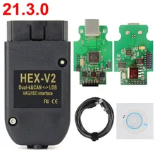Frete grátis vag com v21.3.0 vagcom 20.12.0 hex v2 hex cabo para vw audi skoda assento atmega162 + 16v8 ft232rq
