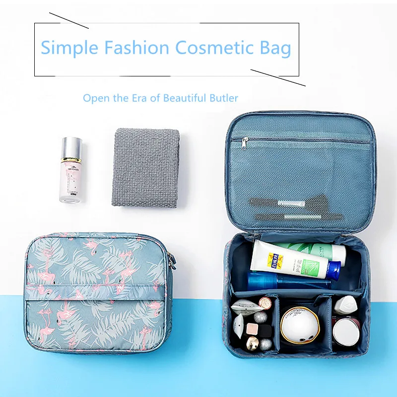 Fresh Printed Women Makeup Storage Box Portable Cosmetic Case Oxford Waterproof Travel Organizer Female Dedicated Make up Bag