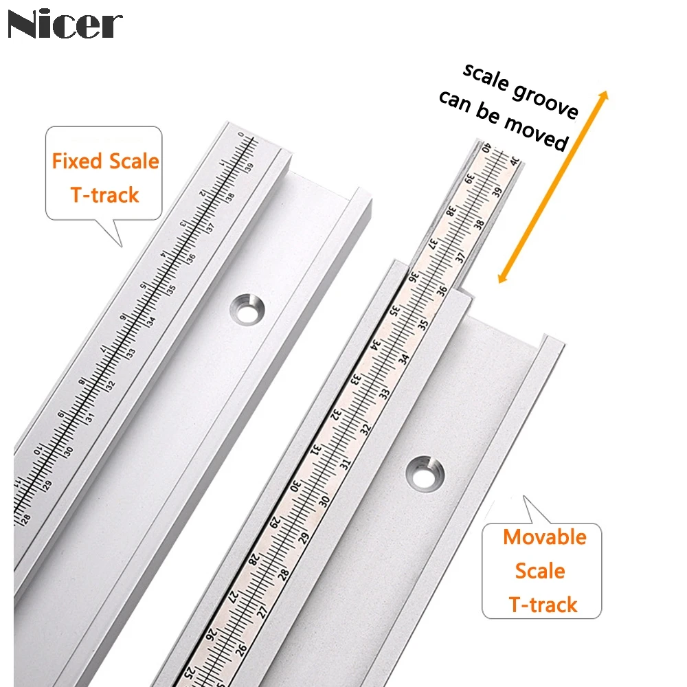 45 Type T Track With Scale Aluminium Alloy T-tracks Slot Miter Track DIY Table Saw Workbench Woodwo