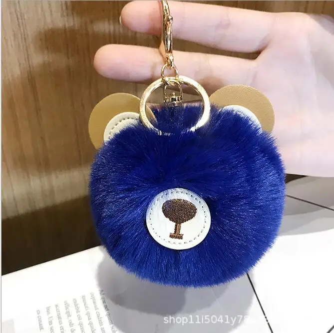 Мультяшный плюшевый ключ с медведем кольцо розовая сумка для ключей украшение милая мягкая легкая плюшевая игрушка PU животное милый подарок