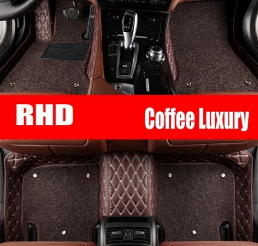 Правосторонний привод/RHD для Toyota RAV4 Camry Prado Corolla Highlander 5D автомобильные аксессуары коврики ковер полное покрытие чехол вкладыши - Название цвета: Coffee Luxury
