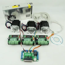 CNC Router Kit 3 Axis, 3pcs TB6560 1 axis stepper motor driver +one breakout board +3pcs Nema23 270 Oz-in motor+one power supply