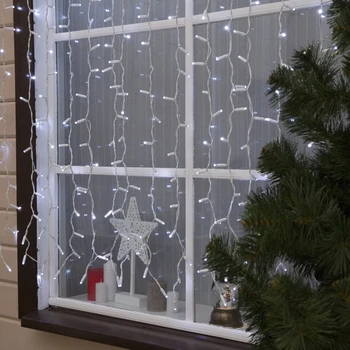 

Garland "Curtain" 2 х 1.5 m, IP65, white thread, 360 LED, white glow, 220 V