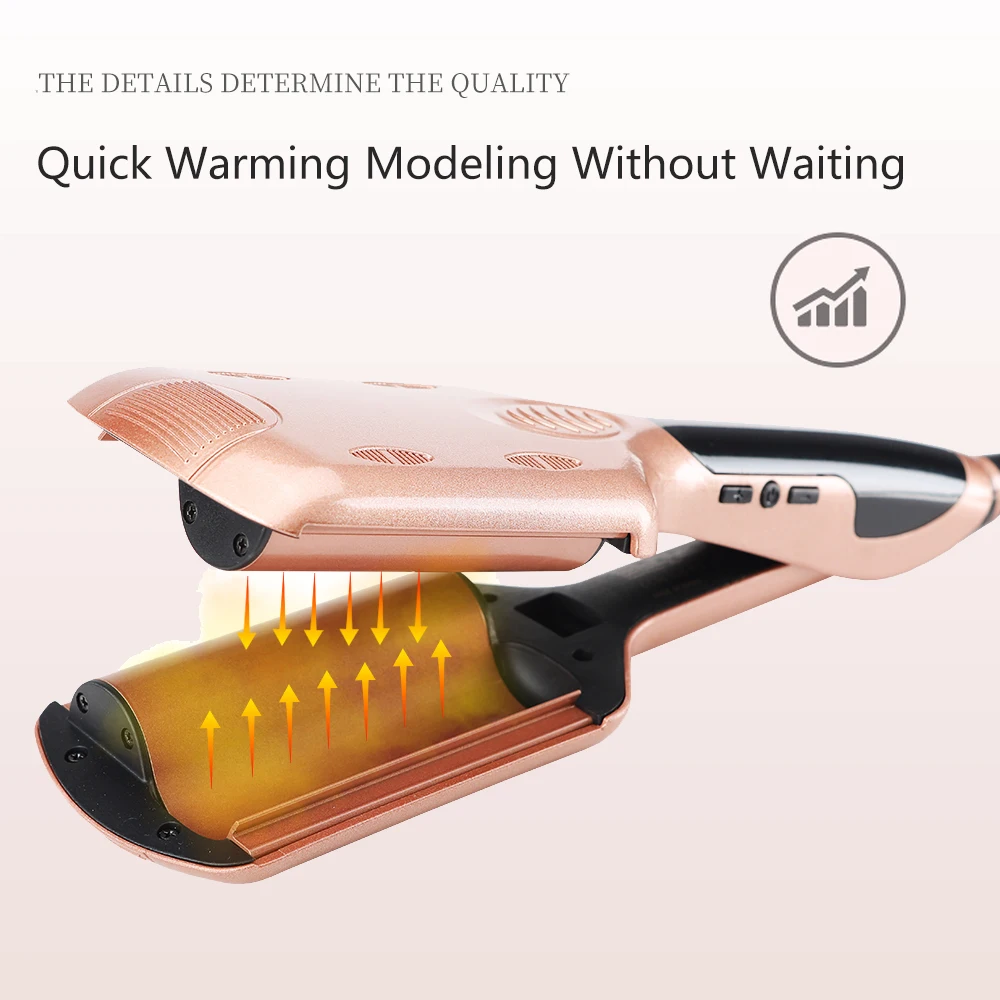 Professional Tourmaline Ceramic Heating wave hair straighteners Fast Warm-up Crimper curler corrugated Iron styling tools | Красота и