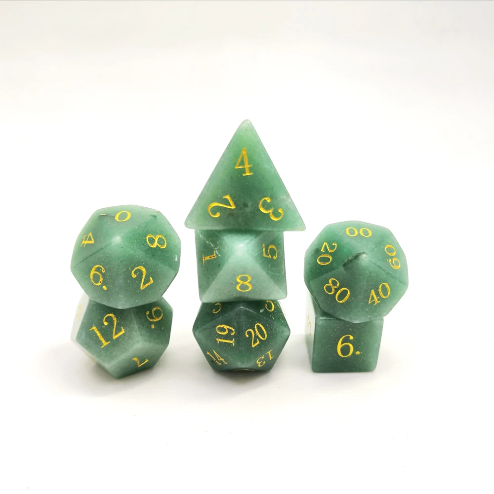 HYMGHO драгоценный камень авантюрин многогранные кости набор для DnD RPG игр|Кубики| |