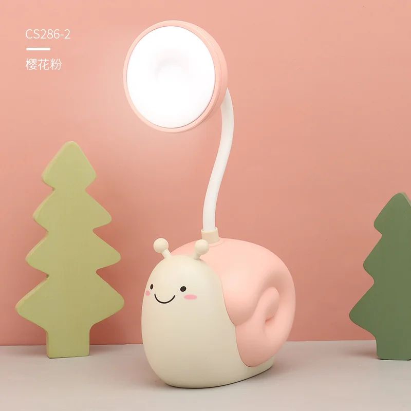 New Cute Fun Snail Desk Lamp Pen Holder Led Students And Children Reading And Learning Small Desk Lamp USB Charging Night Lamp star wars night light Night Lights