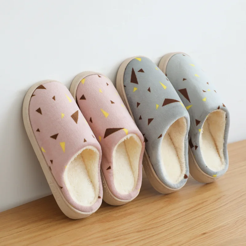 

New Style Winter Cotton Slippers Home Couples Thick Bottomed Warm Slipper Anti-slip Soft-Sole Shoes Stall Hair Slipper