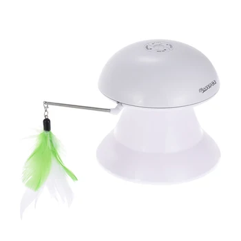 

Cat Toy Automatic Rotating Light Interactive Feather Toy Pet Entertainment Exercise 360° Rotation Design with USB Charging Cable