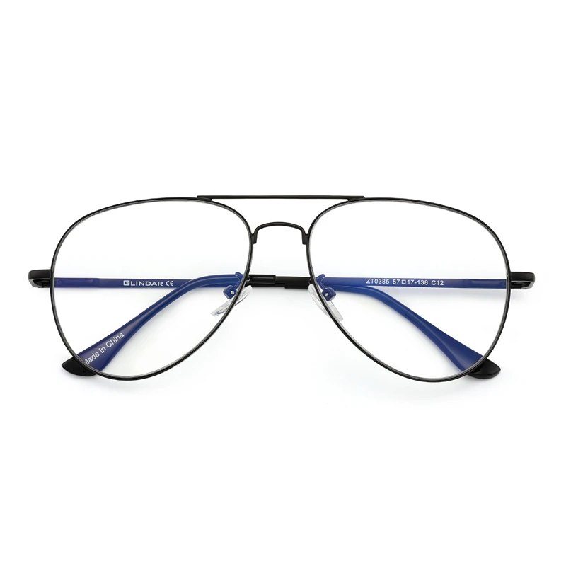 GLINDAR Pilot Blue Light Blocking Glasses Round Metal Computer Glasses Men Women Reduce Eye Strain