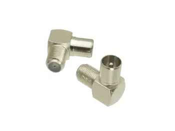 

10pcs Conversion Adapter F female F jack to IEC PAL DVB-T TV male M plug right angle connector for radio