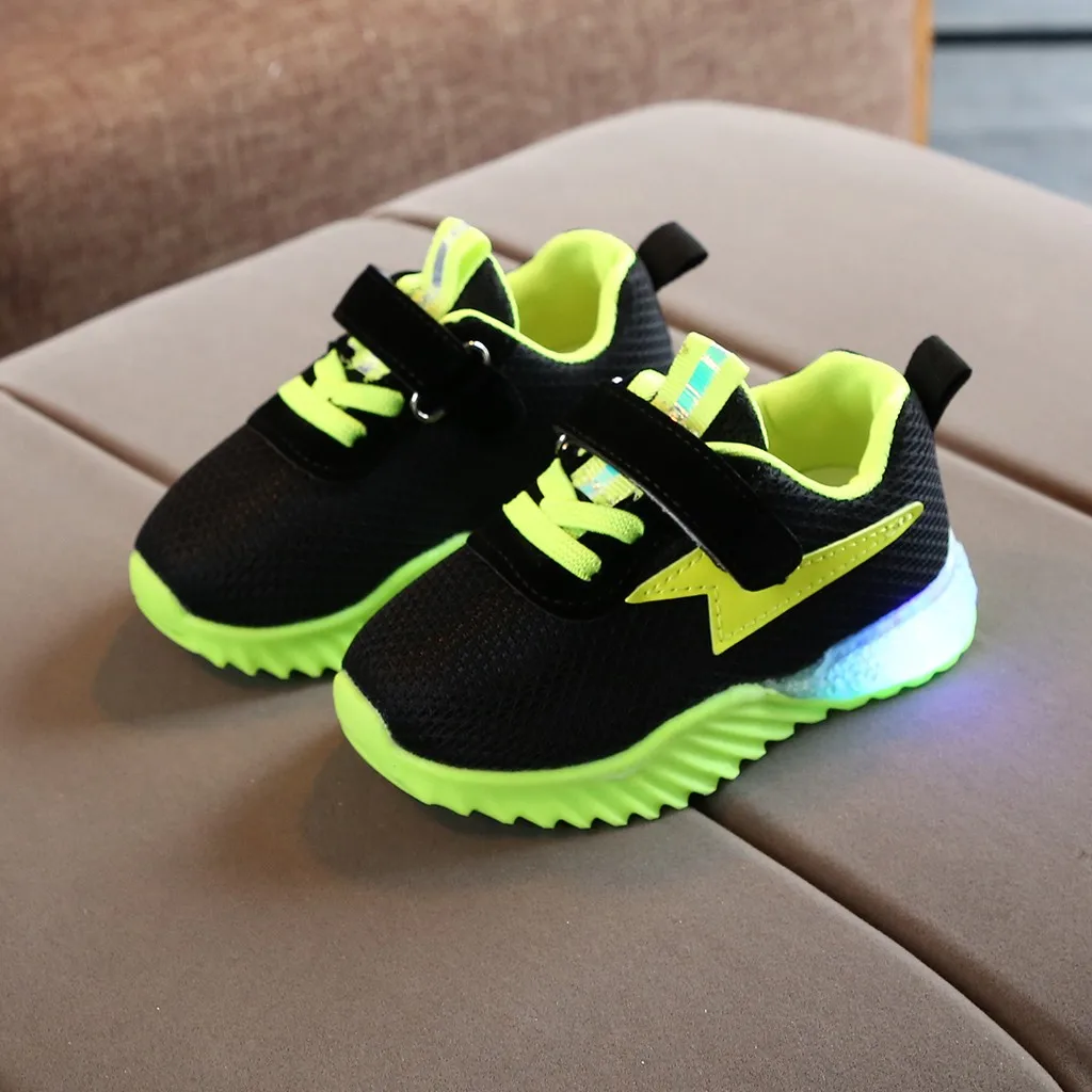 TELOTUNY, размеры 21-30, детская светящаяся обувь со светодиодной подсветкой, детская обувь на липучке, Детские светящиеся спортивные кроссовки 930