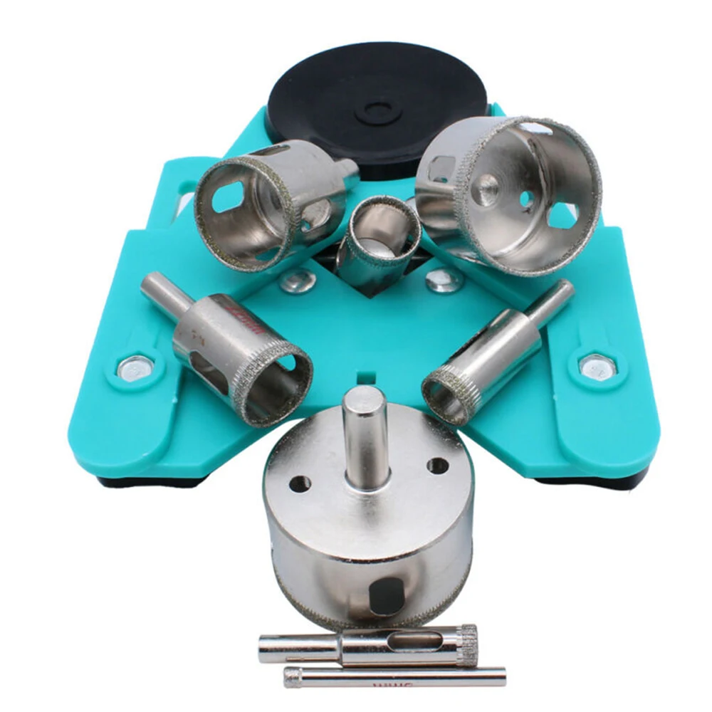 16PCS Drill Guide Glass Vacuum Base Sucker Porcelain Granite Hole Saw Locator