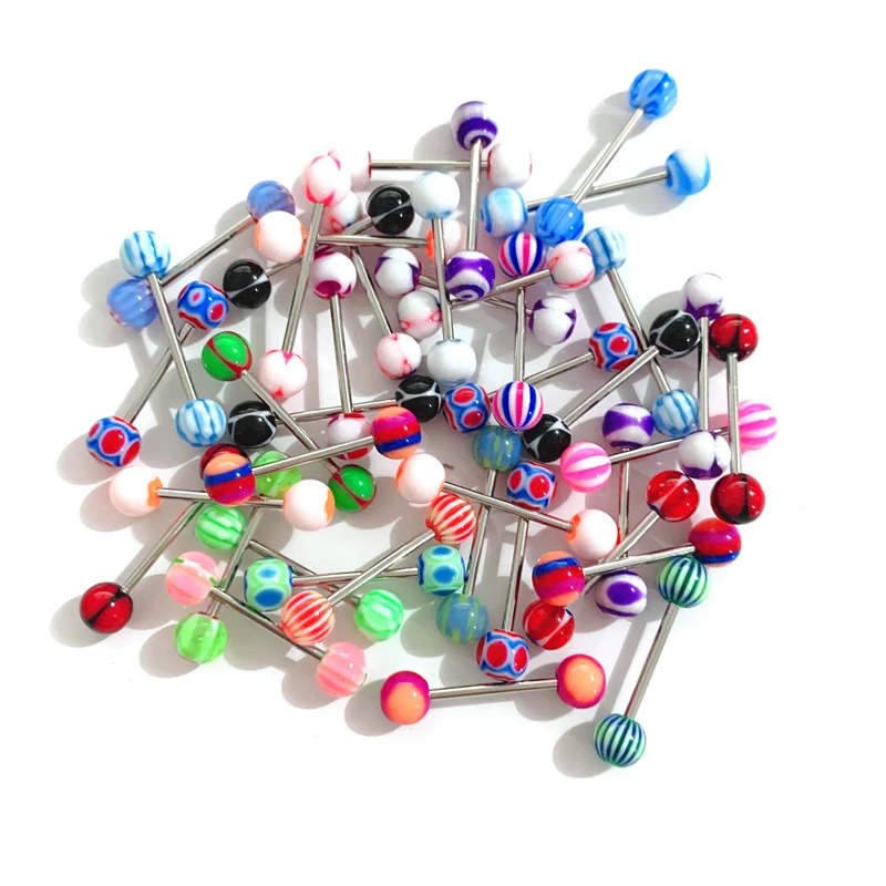 10 шт./лот акриловая штанга для языка из хирургической стали 14 Калибр имитация