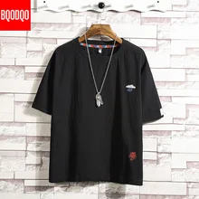 Черная футболка для фитнеса с забавной вышивкой, мужская белая Повседневная футболка в стиле хип-хоп, мужская летняя уличная футболка в стиле Харадзюку