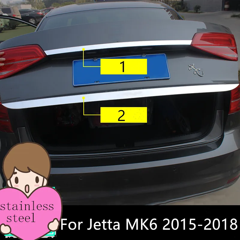 Защитное украшение для заднего багажника из нержавеющей стали Jetta MK6 2015