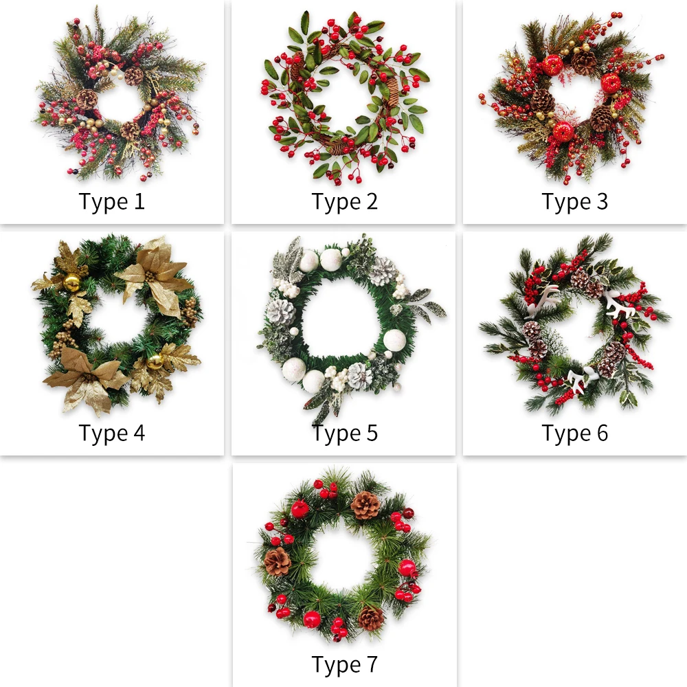 

Christmas Wreath Spring Wedding Xmas Home Decor Handmade Pendant Garland Shopping Mall Christmas Tree Door Decoration Wreath
