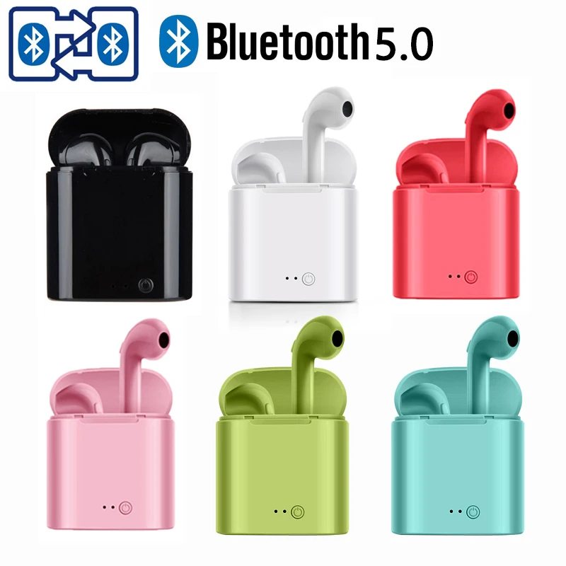 Auriculares i7s TWS inalámbricos por Bluetooth 5,0, auriculares para teléfono inteligente, Xiaomi, Samsung y Huawei