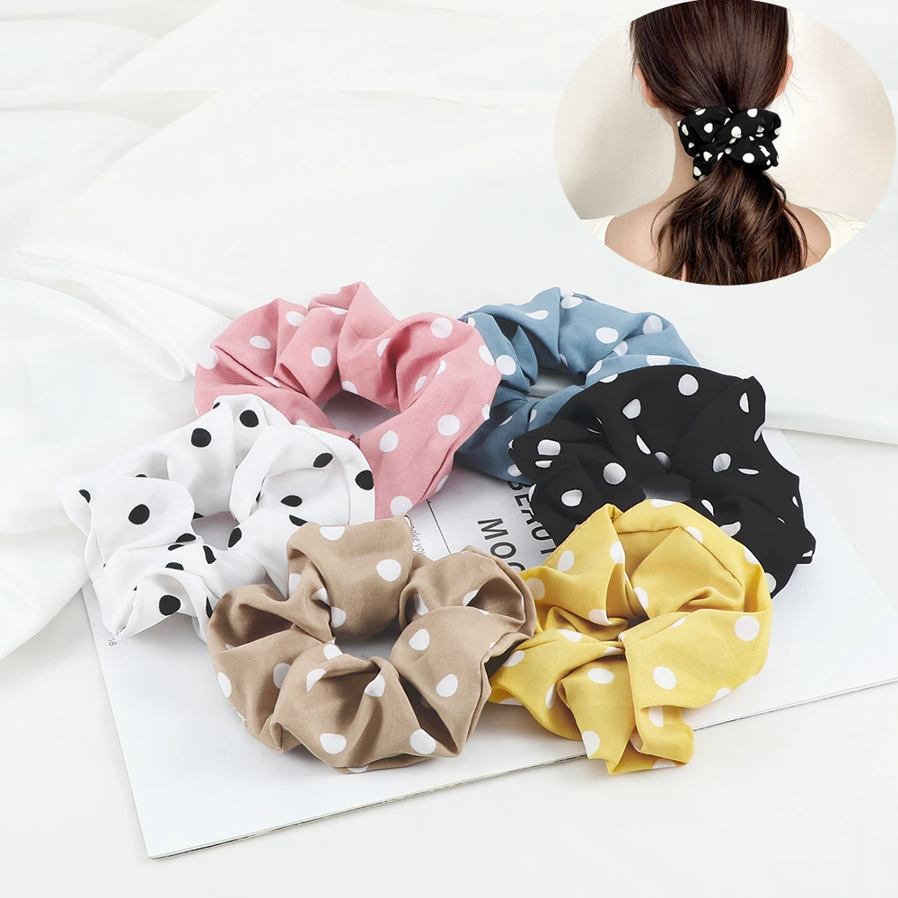 

Hot Sale Dots Elastic Hairbands Fashion Women Basic Rubber Stretch Hair Scrunchies Girls Hair Tie Accessories Ponytail Holder