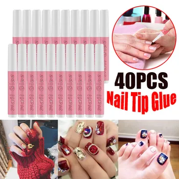 

40 PCS Nail Glue Super Strong Adhesive For False Nails Fake Acrylic Rhinestone Beauty Gems Make Up Gel Tips Nail Art Tools 1216