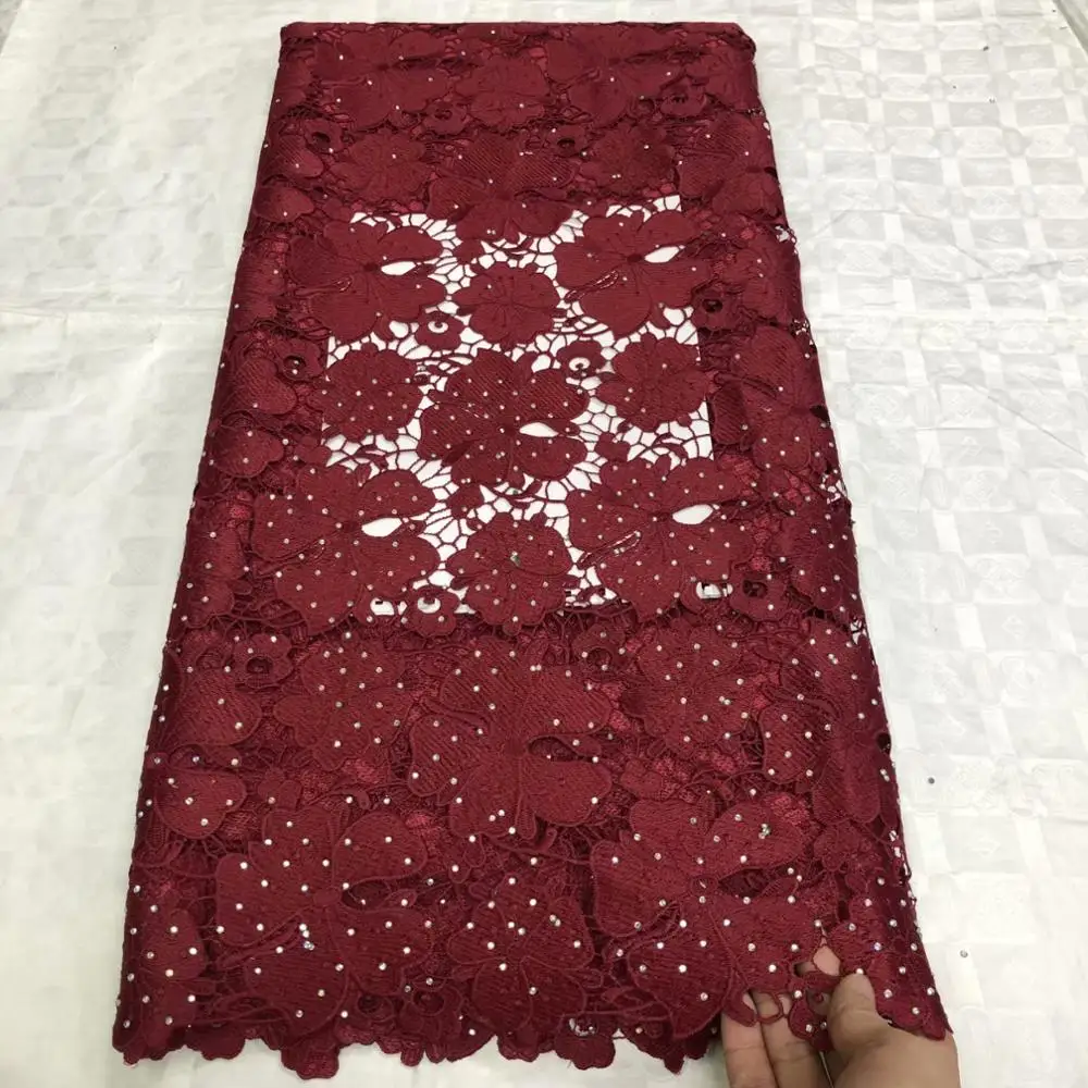 STILL FLY african lace fabric high quality guipure lace latest cotton swiss voile lace french cordd lace fabric 5yards/lot - Цвет: as picture