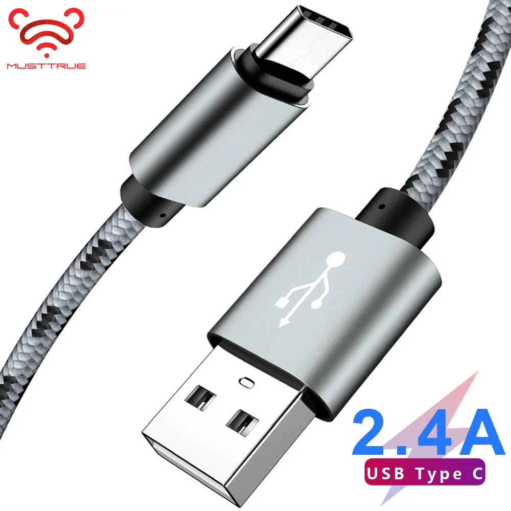 MUSTTRUE USB Type C Cable Fast Charging for Samsung S8 S9 Note 8 Type-c Mobile Phone Xiaomi redmi note 7 K20 pro USBC | Мобильные