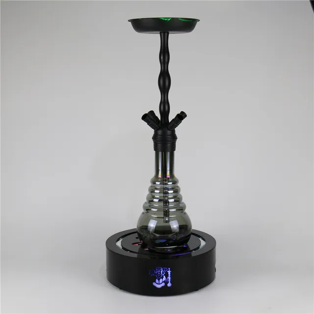  Aoikumo Hookah Laser Light Base Rechargeable battery Lounge Led  Base Smoking Shisha Narguile Chicha Colorful Laser Force Field Tray, Black  : Health & Household