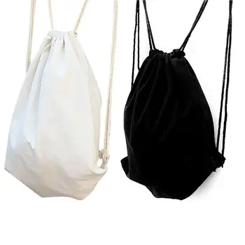 

Drawstring Backpack Canvas Bag for Gym Sport Travel Storage
