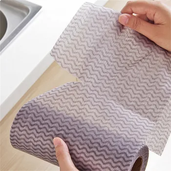 

50pcs/roll Non-woven Fabric Kitchen Cleaning Cloth Multi-functional Disposable Dry/wet Non-stick Oil Wash Towel Dishcloth new