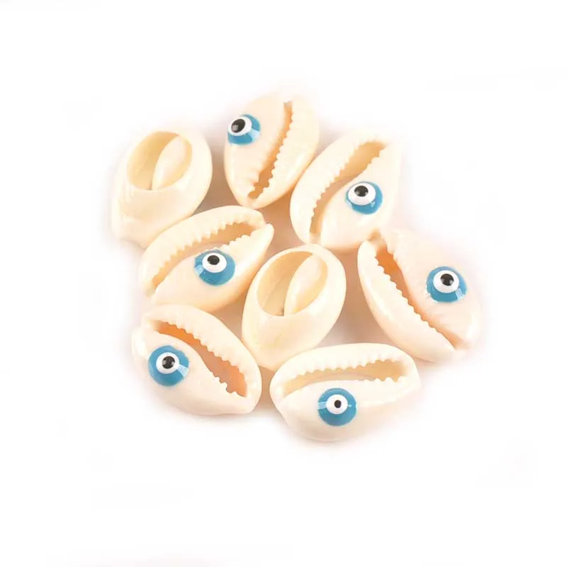 

10Pcs Evil Eyes Pattern Natural Sea Shells For Jewelry Scrapbook Craft Handmade Decoration Shell DIY Bracelet Accessories TR0338