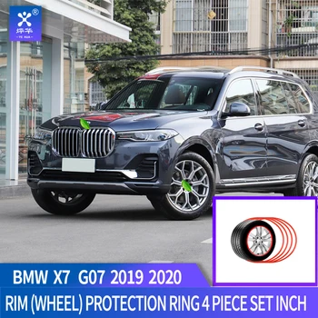 

Rim (Wheel) Protection Ring Fit For BMW X7 G07 2019 2020 19''20' 4 Piece Set Inch Hub Cap Leather Hub Conservation Circ