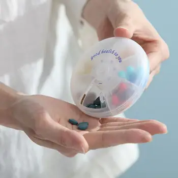 

Weekly Rotating Pill Box Travel Pill Case Splitter Pill Organizer Medicine Box 7 Day Pill Cutter Tablet Container Organizer