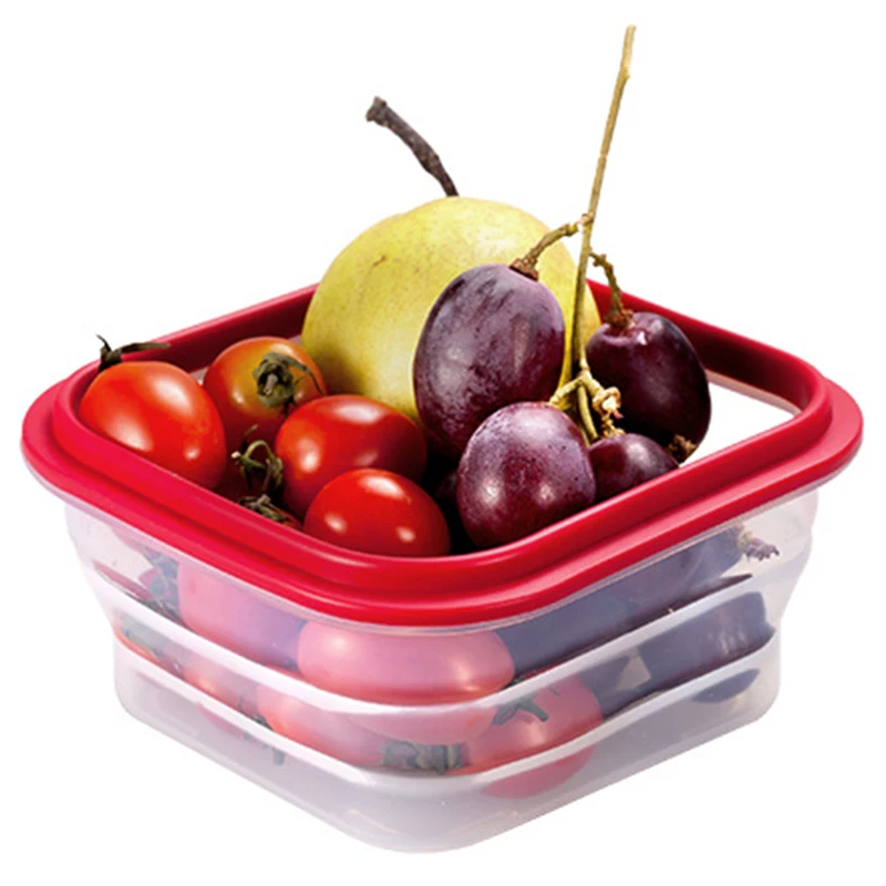 

Folded Square Lunch Box Pure Silicone Lunch Box Refrigerator Storage Crisper Microwave Oven Lunch Box