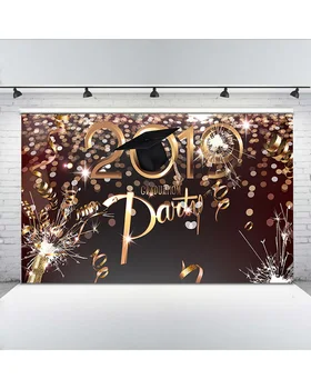 

Celebration Class of 2019 Graduation Background of Graduation Photos Beer and Bachelor Cap Backdrops Colorful Circle