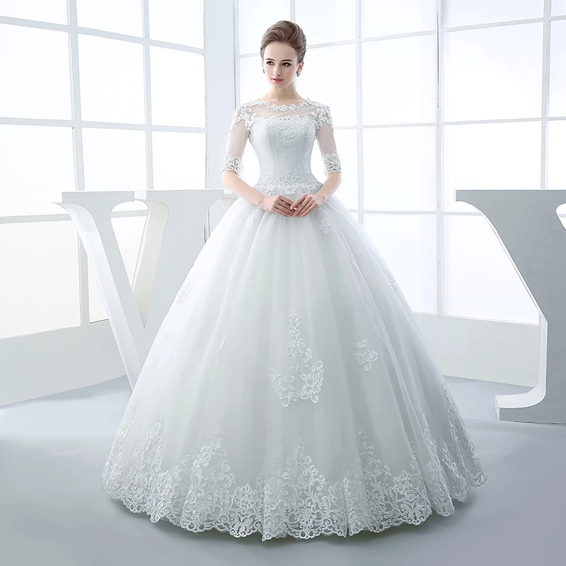 Fansmile Half Sleeve Vestido De Novia Baljurken Trouwjurken 2020 Prinses Plus Size Vintage Bal Robe De Mariage FSM-032F Fansmile Half Sleeve Vestido De Novia Baljurken Trouwjurken 2020 Prinses Plus Size Vintage Bal Robe De Mariage FSM-032F