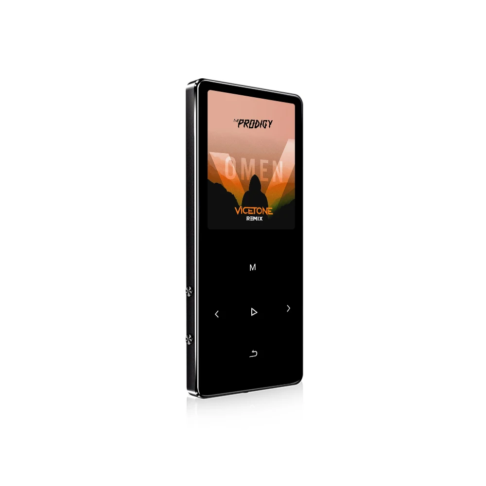 Black REDANT MP4 плеер с Bluetooth Встроенный динамик сенсорный ключ fm-радио видео воспроизведение электронная книга, HIFI Металл MP 4 музыкальный плеер 8G 16G 32GB - Цвет: Black