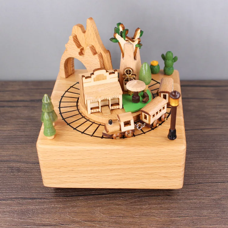 6528 Cutebee Zakka карусель музыкальные коробки деревянная музыкальная шкатулка изделия из дерева ретро подарок на день рождения винтажные аксессуары для украшения дома - Цвет: 6528